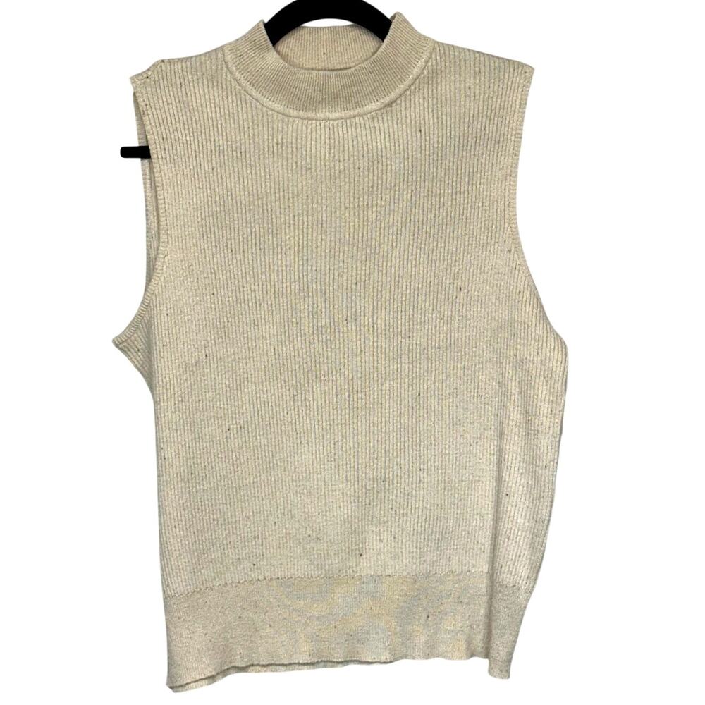 Woolrich Silk Cotton Blend Large High Neck Sleeveless Sweater 90's Era Deadstock